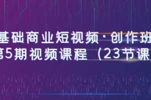 （6128期）0基础商业短视频·创作班：第5期视频课程（23节课）
