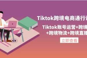 （4157期）Tiktok跨境电商通行证2.0，Tiktok账号运营+跨境支付+跨境物流+跨境直播等