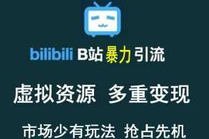 (3425期)【稀缺项目】B站暴力引流 售卖虚拟资源 多重变现法 三剑客让被动收入更稳定