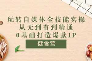 （3400期）健食营《玩转自媒体全技能实操》从无到有到精通到年入百万 0基础打造爆款IP