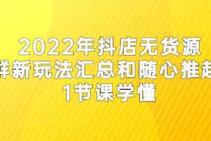 (2554期)2022年抖店无货源店群新玩法汇总和随心推起店 1节课学懂