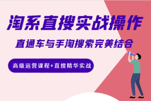 淘系直搜实战操作，直通车与手淘搜索完美结合（高级运营课程+直搜精华实战）