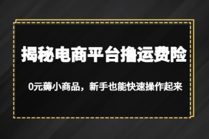 揭秘电商平台撸运费险，0元薅小商品，新手也能快速操作起来