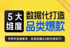 5大维度，数据化打造电商品类爆款特训营，一套高效运营爆款方法论