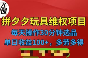 拼多多3C玩具维权项目，一天操作半小时，稳定收入100+（仅揭秘）