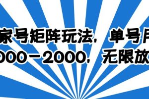 百家号矩阵玩法，单号月产1000-2000，无限放大