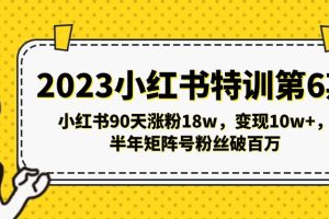 2023小红书特训第6期，小红书90天涨粉18w，变现10w+，半年矩阵号粉丝破百万