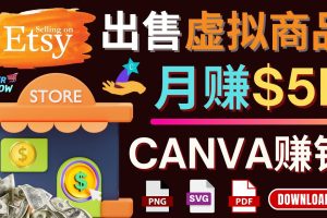 通过Etsy出售Canva模板，操作简单，收益高，月赚5000美元