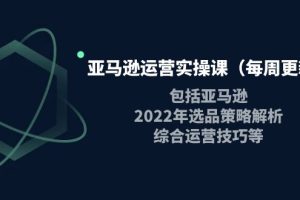 亚马逊运营实操课，包括亚马逊2022选品策略解析，综合运营技巧等