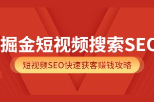 掘金短视频搜索SEO，短视频SEO快速获客赚钱攻略（价值980元）