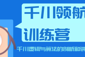 千川领航训练营，千川逻辑与算法的剖析和讲解（价值999元）