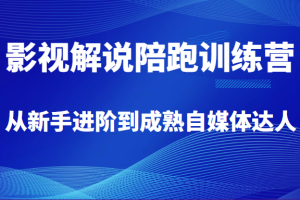 影视解说陪跑训练营，从新手进阶到成熟自媒体达人，价值699元