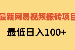 2022网易视频搬砖赚钱，日收益120（视频教程+文档）