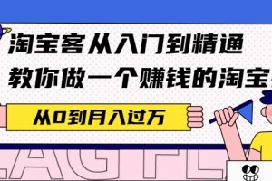 淘宝客从入门到精通，教你做一个赚钱的淘宝客，从0到月入过万