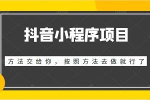 抖音小程序项目，方法交给你，按照方法去做就行了