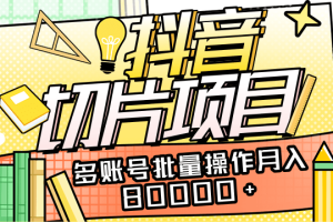 保姆级教学直播切片项目，抖音IP切片玩法月入80000+（附授权地址+剪辑技术）