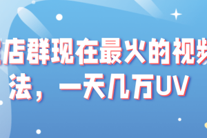 淘宝店群现在最火的视频玩法，一天几万UV的玩法。赶紧上车吃肉！