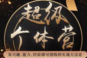 超级个体营：解锁个人“优势”，实现个人品牌持续变现（视频课-无水印）