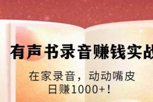 有声书录音赚钱实战：在家录音，动动嘴皮，日赚1000+！