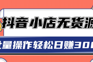 2020抖音小店最新无货源赚钱玩法，批量操作轻松日赚300+【视频教程】