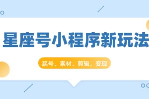 抖推猫开创星座号小程序新玩法：起号、素材、剪辑，如何变现（附素材）