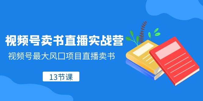 视频号卖书直播实战营，视频号最大风囗项目直播卖书（13节课）-吾爱自习网