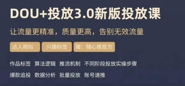 dou+豆荚投放实操课3.0新版，让流量更精准，质量更高，告别无效流量插图