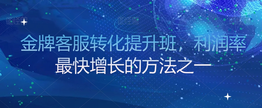 金牌客服转化提升班，利润率最快增长的方法之一-吾爱自习网