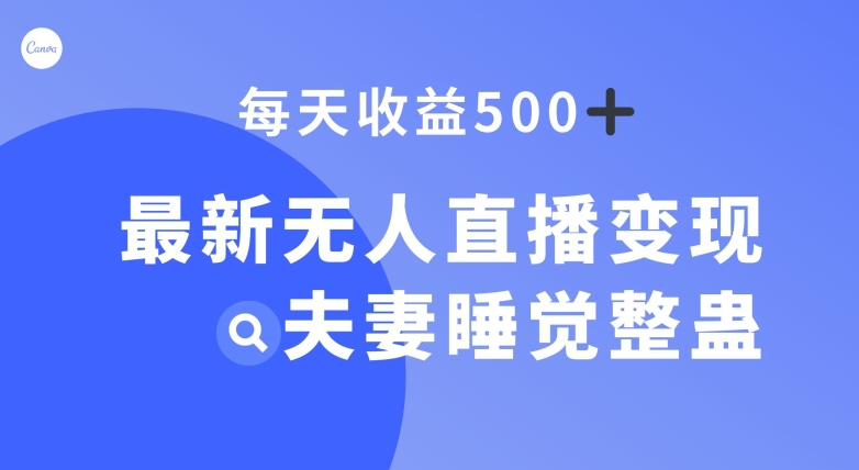 最新无人直播变现，夫妻睡觉整蛊，每天躺赚500+【揭秘】-吾爱自习网