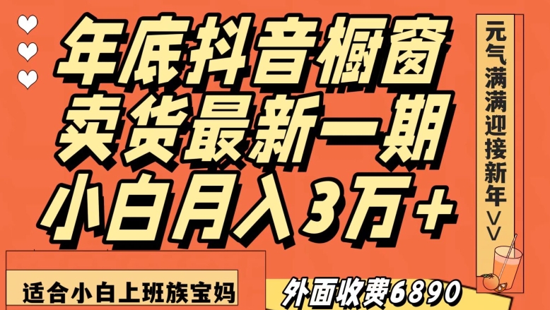 外面收费6890元年底抖音橱窗卖货最新一期，小白月入3万，适合小白上班族宝妈【揭秘】插图