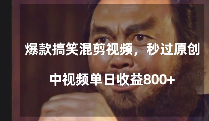 爆款搞笑混剪视频，百分百过原创，单日中视频播放收益800+【揭秘】插图