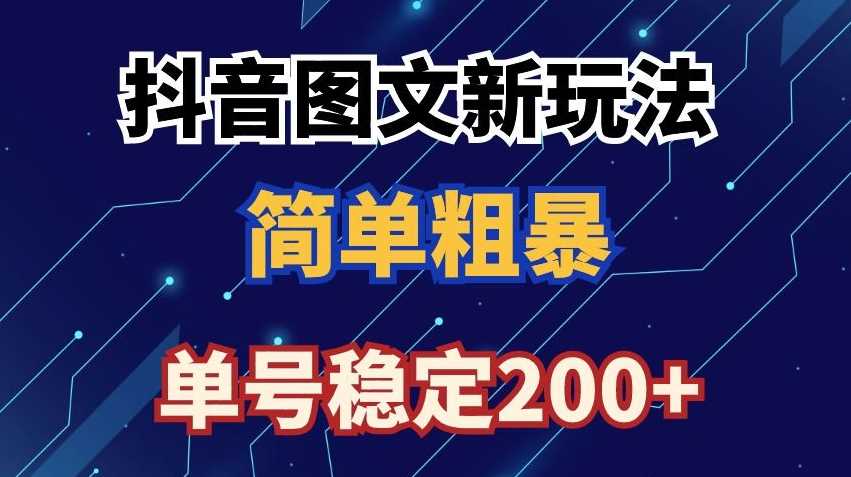 抖音图文流量变现，抖音图文新玩法，日入200+【揭秘】插图