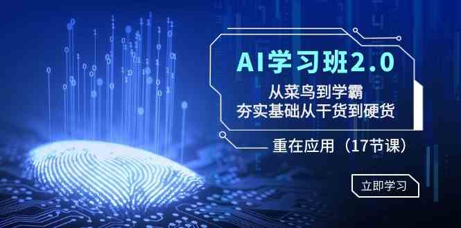 AI学习班2.0：从菜鸟到学霸，夯实基础从干货到硬货，重在应用（17节课）-讯领网创