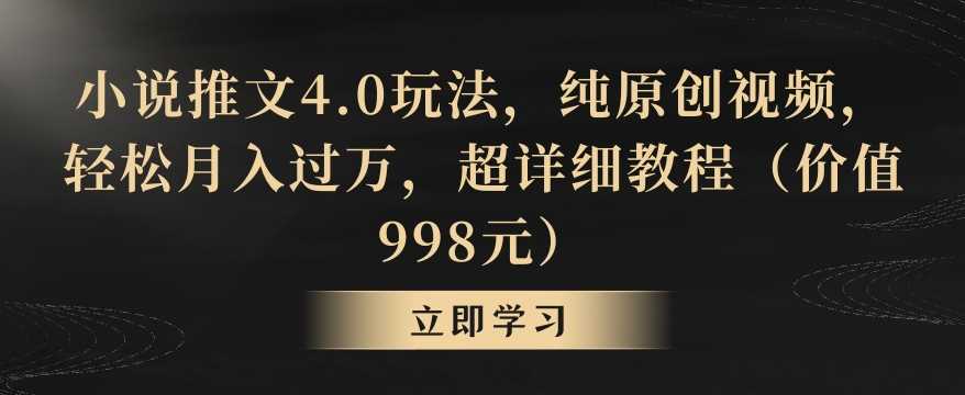 小说推文4.0玩法，纯原创视频，轻松月入过万，超详细教程（价值998元）【揭秘】插图