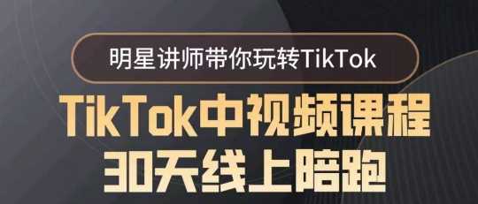 TikTok中视频课程30天线上陪跑，明星讲师带你玩转TikTok-讯领网创