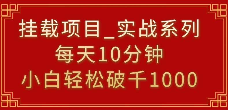 挂载项目，小白轻松破1000，每天10分钟，实战系列保姆级教程【揭秘】插图