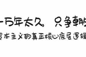 某付费文章《一万年太久，只争朝夕：资本主义的真正核心底层逻辑》