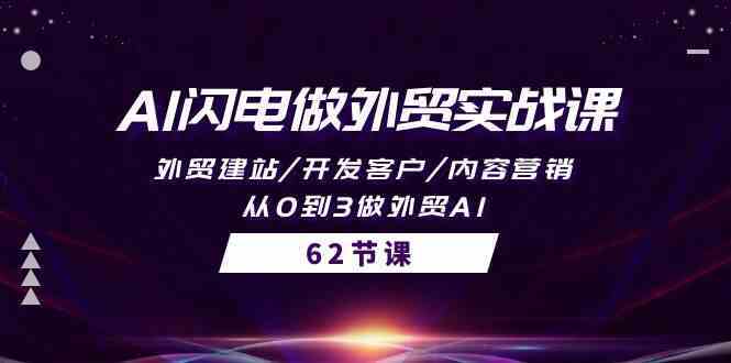 AI闪电做外贸实战课，外贸建站/开发客户/内容营销/从0到3做外贸AI（61节）插图