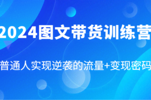 2024图文带货训练营，普通人实现逆袭的流量+变现密码（87节课）