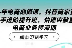 2024年电商必修课，抖音商家直播操盘手进阶提升班，快速突破直播电商业务停滞期