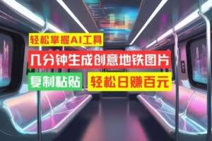 轻松掌握AI工具，几分钟生成创意地铁图片，复制粘贴，轻松日赚百元【揭秘】