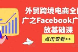 外贸跨境电商全网推广之Facebook广告投放基础课