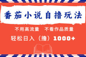 （13014期）番茄小说最新自撸 不看流量 不看质量 轻松日入1000+