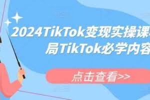 2024TikTok变现实操课程，入局TikTok必学内容