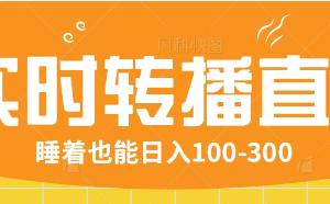 24小时实时转播别人红包小游戏直播间，睡着也能日入100-300【全套教程工具免费】