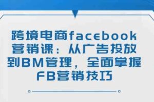 跨境电商facebook营销课：从广告投放到BM管理，全面掌握FB营销技巧