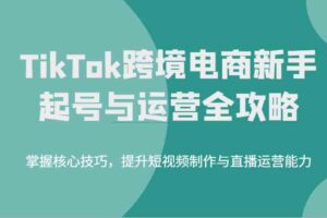 TikTok跨境电商新手起号与运营全攻略，掌握核心技巧，提升短视频制作与直播运营能力