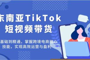 东南亚TikTok短视频带货，零基础到精通，掌握跨境电商核心技能，实现高效运营与盈利
