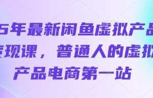 25年最新闲鱼虚拟产品变现课，普通人的虚拟产品电商第一站
