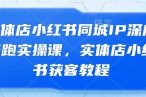 实体店小红书同城IP深度陪跑实操课，实体店小红书获客教程
